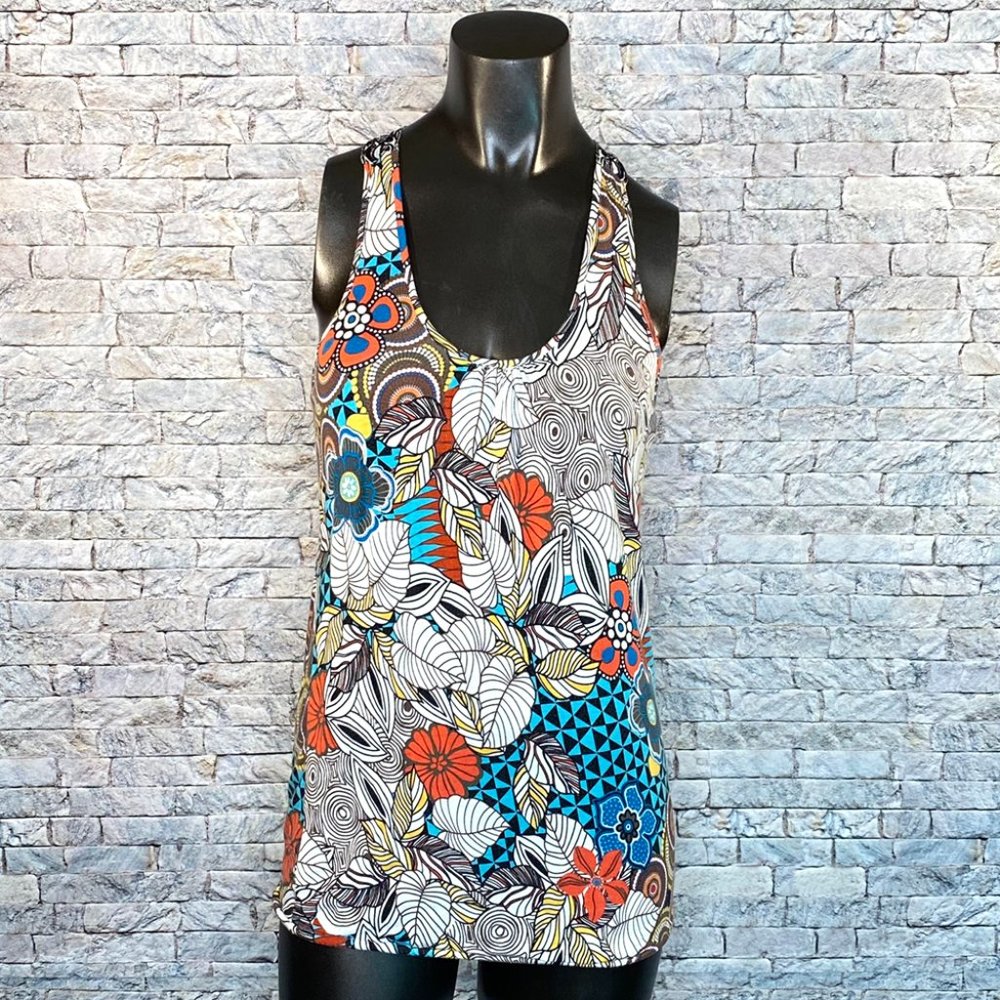 American Rag Floral Print Tank Top Racer Back Style Women's Size Small - Picture 1 of 6